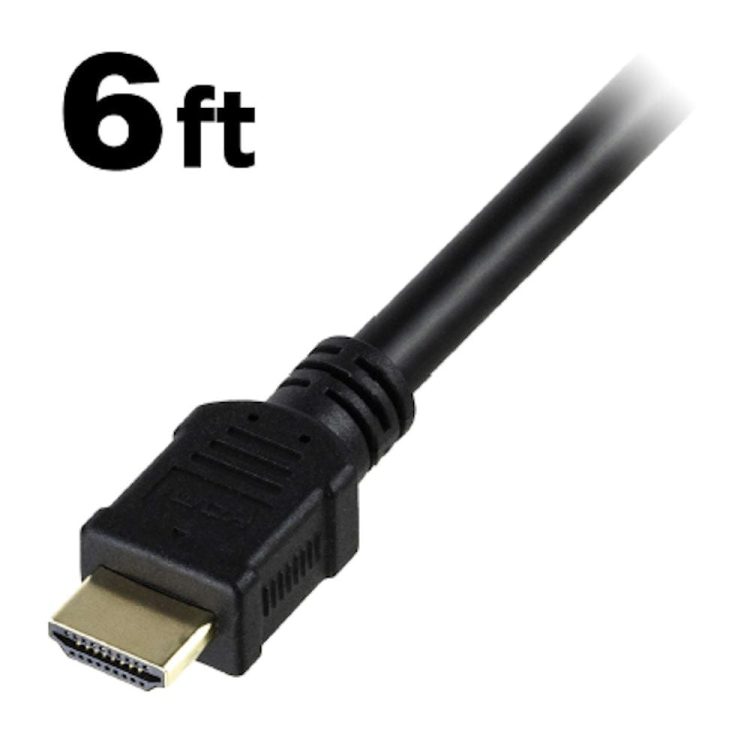 CB-HC20-A006-BK 6ft (1.83 m) HDMI 2.0 Cable, 3840×2160(4K)@60fps, 30 AWG, CL3 Rated-Support 4K 3D, Ethernet, and Audio Return Channel (ARC)