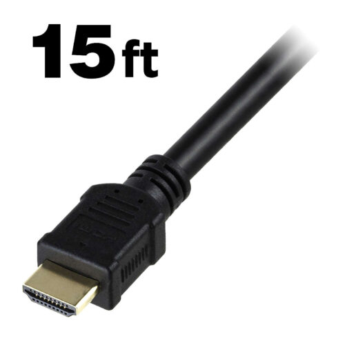 CB-HC20-A015-BK 15ft (4.57 m) HDMI 2.0 Cable, 3840×2160(4K)@60fps, 30 AWG, CL3 Rated-Support 4K 3D, Ethernet, and Audio Return Channel (ARC)