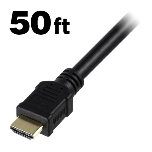 CB-HC20-A050-BK 50ft (15.24 m) HDMI 2.0 Cable, 3840×2160(4K)@60fps, 30 AWG, CL3 Rated-Support 4K 3D, Ethernet, and Audio Return Channel (ARC)