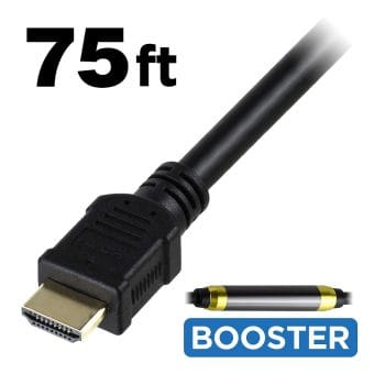 CB-HC20-A075B-BK 75ft (22.86 m) HDMI 2.0 Cable, 3840×2160(4K)@60fps, 30 AWG, CL3 Rated-Support 4K 3D, Ethernet, and Audio Return Channel (ARC)