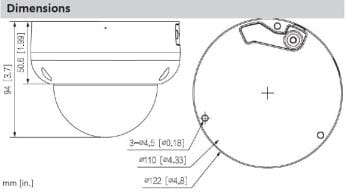 N85DY62 8MP Outdoor ePoE Network Dome Camera with Night Vision Dimension