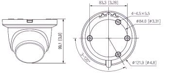 N45EJN2 4MP Night Color 2.0 Network Eyeball Camera Dimensions