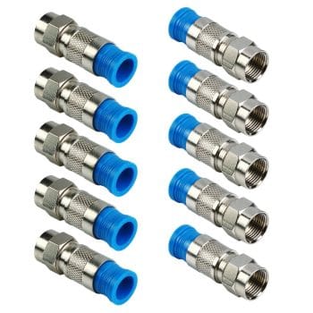 CN-FB1116 RG59 Zinc Plated Male F-connector – Compression type 10 Pack