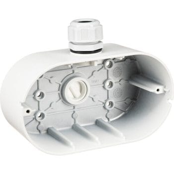 CB-6D is a junction box designed for Hikvision's DS-2CD6D52G0-IHS and DS-2CD6D82G0-IHS dual-sensor PanoVU cameras. Front Side