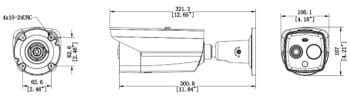 DS-2TD2628-7/QA Thermal and Optical Bi-spectrum Network Bullet Camera Dimensionsa