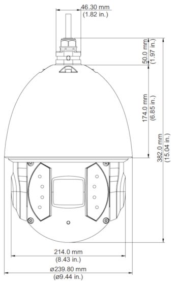 Capture clear and detailed footage day or night with the Dahua 6AE240VNI PTZ camera. Featuring advanced technology and versatile functions, this camera is perfect for challenging low-light environments. Shop now and experience the power of 40x optical zoom and a 2MP STARVIS CMOS sensor Dimensions.