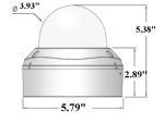 Eyemax UVI-2542V Superdome Series Indoor IR Dome 1080P HD-SDI Camera XDR-2542V, 2.8-12mm 12V DC Dimensions