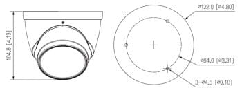 Dahua Technology A22DJAZ 2 Megapixel Outdoor HD-CVI Eyeball Camera with 2.7-13.5 mm Lens and Night Vision Dimensions