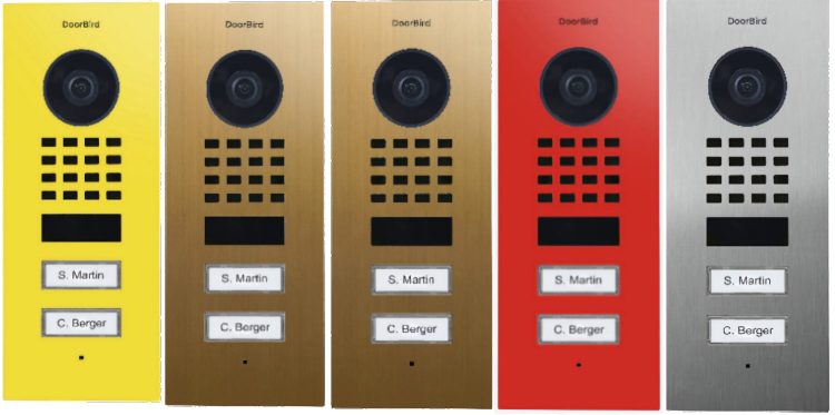 DoorBird D1102V Surface-Mount IP Video Door Station for Multi-Tenant Buildings And Businesses With 2 Units, 2 Call Buttons.