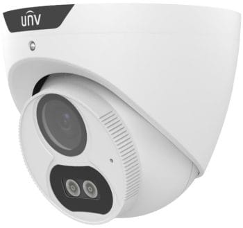 Uniview UAC-T125-AF28M-W 5MP Outdoor Analog HD Turret Camera. Features include 5MP resolution, dual white spotlights, and an IP67-rated enclosure Side View. Shop now at Collsam Distribution, your trusted Uniview Partner.