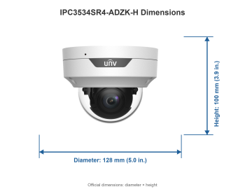 Uniview IPC3534SR4-ADZK-H camera dimensions diagram