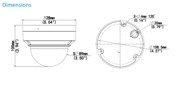 Uniview IPC3535SR4-ADZK-H camera dimensions drawing