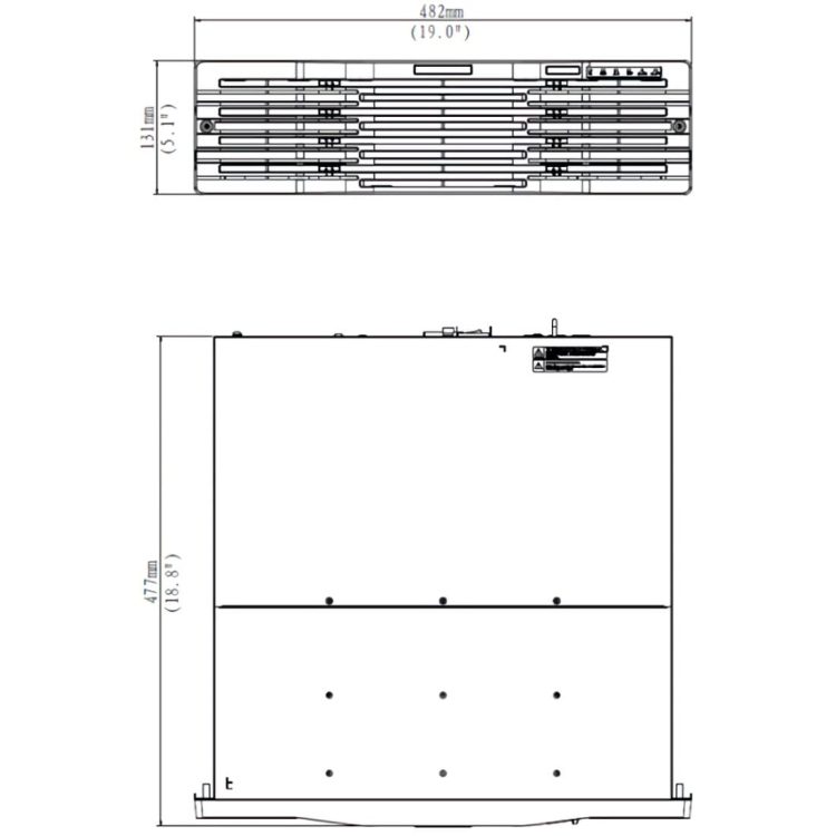 NVR516 64 or 128 Channel IP Video Input, 12 Megapixels Resolution Recording, 16 SATA RAID Up to 10 TB Each 24 Alarm In 8 Out 100 240V AC Power Dimensions.