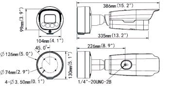This Uniview HC121@TS8C-Z is a powerful 2MP camera with 10x optical zoom, 4 LED illumination beads, and Starlight optical sensor for low-light environments. Perfect for vehicle capture and recognition in any light condition, dimensions.