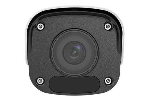 Uniview IPC2128LR3-DPF28LM-F 4K Mini Bullet Network Camera Offers 8Megapixel, Progressive Scan CMOS Sensor, IR-Cut Filter, WDR, Ultra 265, H.265, H.264, MJPEG Video Compression Front View