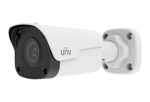 Uniview IPC2128LR3-DPF28LM-F 4K Mini Bullet Network Camera Offers 8Megapixel, Progressive Scan CMOS Sensor, IR-Cut Filter, WDR, Ultra 265, H.265, H.264, MJPEG Video Compression Front View