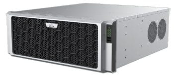 Experience The Power of Uniview NVR816-64ER-IM-4G 4K UHD Face Recognition SIP Auto Tracking And More! Monitor People Traffic and More with Advanced Analytics Left View.