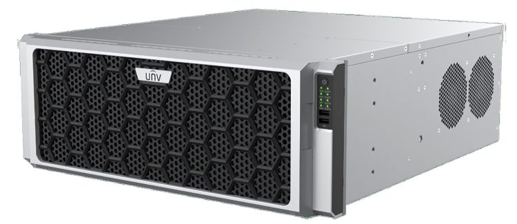 Experience The Power of Uniview NVR816-64ER-IM-4G 4K UHD Face Recognition SIP Auto Tracking And More! Monitor People Traffic and More with Advanced Analytics Left View.