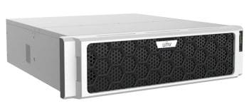 Uniview NVR816-128ER-IM-8G Ultra 265 H.265 and H.264 video formats 128-channel input up to 12MP resolution 16 SATA Hard Drive up to 16TB each ANR cloud upgrade N+1 Hot spare Right View
