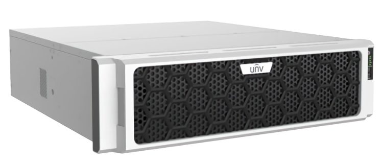 Uniview NVR816-128ER-IM-8G Ultra 265 H.265 and H.264 video formats 128-channel input up to 12MP resolution 16 SATA Hard Drive up to 16TB each ANR cloud upgrade N+1 Hot spare Right View