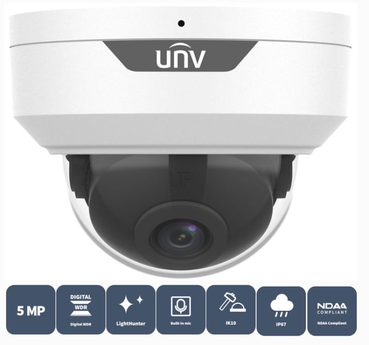 Upgrade your surveillance system with the Uniview UAC-D125-AF28M, a 5MP LightHunter HD Fixed IR Vandal Dome Analog Camera. With advanced technology and rugged design, it delivers high-quality footage in any environment. 4-in-1 compatibility and a built-in microphone make it a versatile choice. Get crystal-clear images day and night with LightHunter technology and an IR illuminator. IK10-rated and IP67 weatherproof for ultimate durability. Shop now!