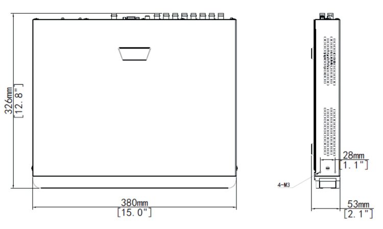 Uniview XVR302-16Q3 16 BNC and 24 IP Video Inputs 8MP HD-CVI TVI AHD 8 TB HDD 10 100 1000M NIC 1U Rack mountable NDAA Compliant Dimensions
