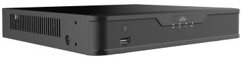 Uniview NVR301-08X-P8 8-channel 4K NVR with 8 PoE ports, 64 Mbps bandwidth, ONVIF support, and smart analytics.