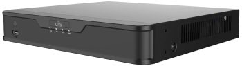 Uniview NVR301-08X-P8 8-channel 4K NVR with 8 PoE ports, 64 Mbps bandwidth, ONVIF support, and smart analytics.