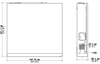 Uniview NVR508-32B network video recorder dimensional drawing