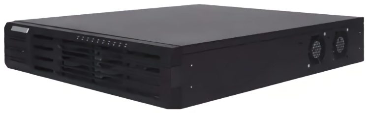 DEU1008-IN is a high-performance, reliable, dense, and scalable disk enclosure developed for video surveillance. It holds up to 8 TB per disk Side View