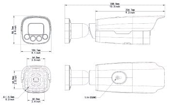 This Uniview HC121@TC-08S-Z LPR offers powerful features 10x optical sensor, 1080P@60fps, H.265, vehicle & license plate recognition, Rejected/Approved list, AC24V/DC12V power supply & PoE, IP67 Dimensions