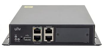 Uniview DC5301 High-def video decoder with HDMI, VGA, CVBS outputs. Supports up to 4K resolution and H.265, H.264, MPEG4, MPEG2, MJPEG. ONVIF and split display up to 16