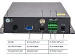 Uniview DC5301 High-def video decoder with HDMI, VGA, CVBS outputs. Supports up to 4K resolution and H.265, H.264, MPEG4, MPEG2, MJPEG. ONVIF and split display up to 16 Rear Panel
