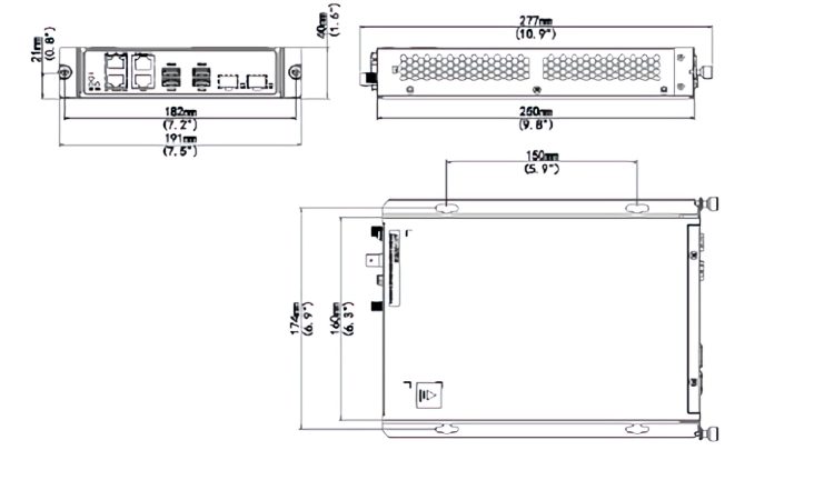 Uniview DC5601: 8K@60, 2-Channels 8K@30, 8-Channels 12MP@20, 8-Channels 4K@30, 32-Channels 1080P@30, 64-Channels 720P@30 decoding. Dual HDMI output Dimensions