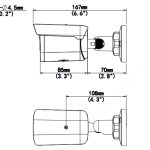 Uniview EC-B4F28M 4Megapixel Outdoor Network Bullet Camera IR LEDs 2.8 Mm Lens Poe IP67-Rated Metal Enclosure ONVIF Profiles G, S, T. Dimensions