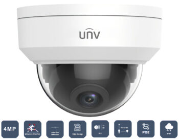 Uniview EC-D4F28M 4MP Ultra 265 Cameras with Smart IR, up to 30m IR Distance, 128GB MicroSD, PoE and 3-Axis. High-quality images and H.265, H.264, and MJPEG.
