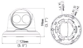 Uniview EC-T4F28M High-quality image with 4Megapixel Fixed Eyeball Network Camera. 1/3”CMOS sensor; 4MP (2560×1440)@25/20fps; 3MP (2304×1296)@30/25fps; 2MP (1920×1080)@30/25fps; 720P 1280×720)@30/25fps Dimensions