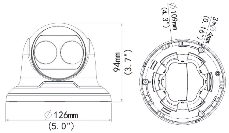Uniview EC-T4F28M High-quality image with 4Megapixel Fixed Eyeball Network Camera. 1/3”CMOS sensor; 4MP (2560×1440)@25/20fps; 3MP (2304×1296)@30/25fps; 2MP (1920×1080)@30/25fps; 720P 1280×720)@30/25fps Dimensions