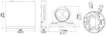 Uniview EK-X1P8T46T2 8 Channel NVR Ultra 265 H.265 H.264 MJPEG IK10 vandal resistant IP67 Ingress Protection. Get it with 2 TB HDD, 6 x 4MP Turret IP Cameras Dimension’s