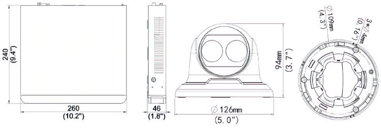 Uniview EK-X1P8T46T2 8 Channel NVR Ultra 265 H.265 H.264 MJPEG IK10 vandal resistant IP67 Ingress Protection. Get it with 2 TB HDD, 6 x 4MP Turret IP Cameras Dimension’s