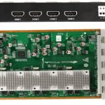 Uniview FB-HDMI4-C 4 Channel HDMI at up to 4K (3840×2160) resolution H.265 and H.264 video formats Decoder Card Up to 8×4K@30, 16×4MP@30, 32×1080P@30, 64×720P recording, 1, 3, 4, 5, 6, 7, 8, 9, or 16 multi-window Top View.