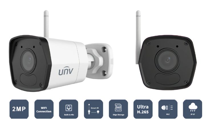 Experience Uniview IPC2122LB-AF40WK-G Superior Image Quality with Uniview 2MP 1/2.9”CMOS Sensor Ultra 265 H.265 H.264 MJPEG Bullet IP Security Camera Outdoor Smart IR Up To 30m IR Distance 12VDC Or PoE IP67 Ingress