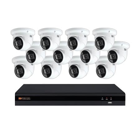 The Digital Watchdog DW-VP16T9KIT212 is a 16-channel plug-and-play PoE NVR. It includes a DW-VP162T16P NVR with 2TB of storage and 12 DWC-MT95Wi28TW outdoor IR turret IP cameras. The DW-VP162T16P NVR can be installed, set up, and have the cameras configured in under three minutes.