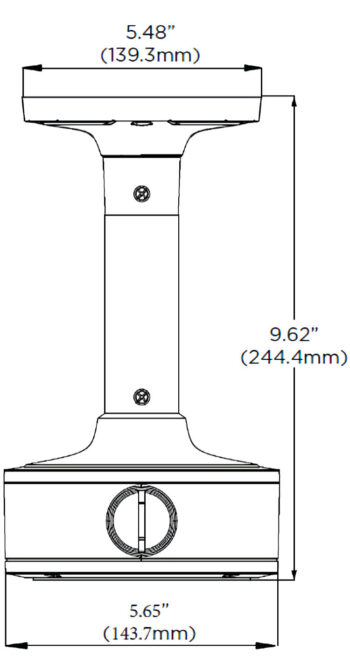 Securely install and conceal your T9 fixed-lens turret IP cameras with the Digital Watchdog DWC-MT9CMJ Ceiling Mount and Junction Box. Durable aluminum construction for indoor and outdoor use. Includes mounting hardware.