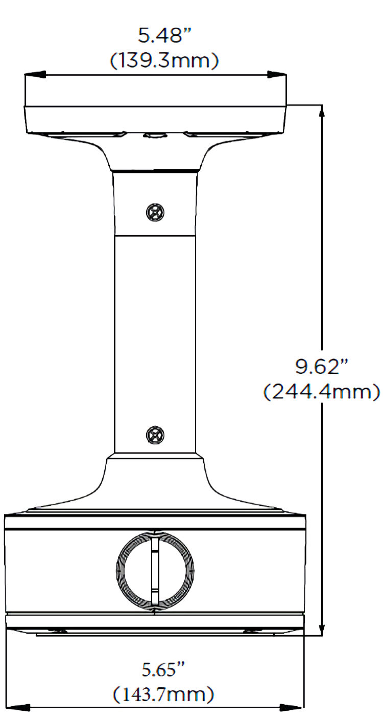 Securely install and conceal your T9 fixed-lens turret IP cameras with the Digital Watchdog DWC-MT9CMJ Ceiling Mount and Junction Box. Durable aluminum construction for indoor and outdoor use. Includes mounting hardware.