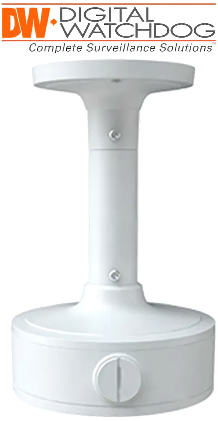 Securely mount and protect your Digital Watchdog T9 turret IP camera with the DWC-MT9CMJ2 ceiling mount and junction box. Durable and weather-resistant for indoor and outdoor installations. Easy to install with versatile wiring options. Includes all necessary hardware.