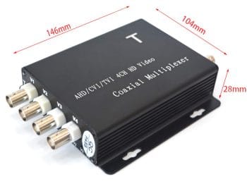 The CDI804D video multiplexer this device helps watch and record video by combining signals from four cameras into one channel Dimensions