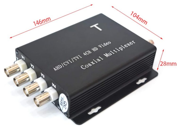 The CDI804D video multiplexer this device helps watch and record video by combining signals from four cameras into one channel Dimensions