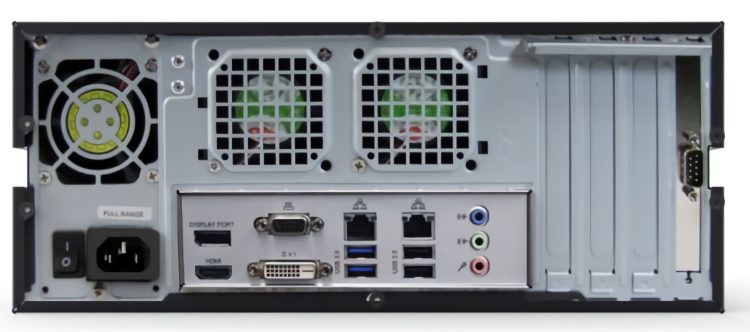 EXACQVISION 0804-02T-DTA 2TB A-Series Hybrid Desktop Recorder Professional Windows10 With 4 Ip Cameras Licenses Back View