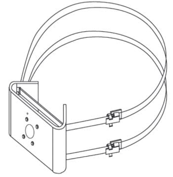 EXACQVISION ADCDMPOLE Twin strap clamp pole-mount adaptor for use with ADCDMWALL, White finish Diagram